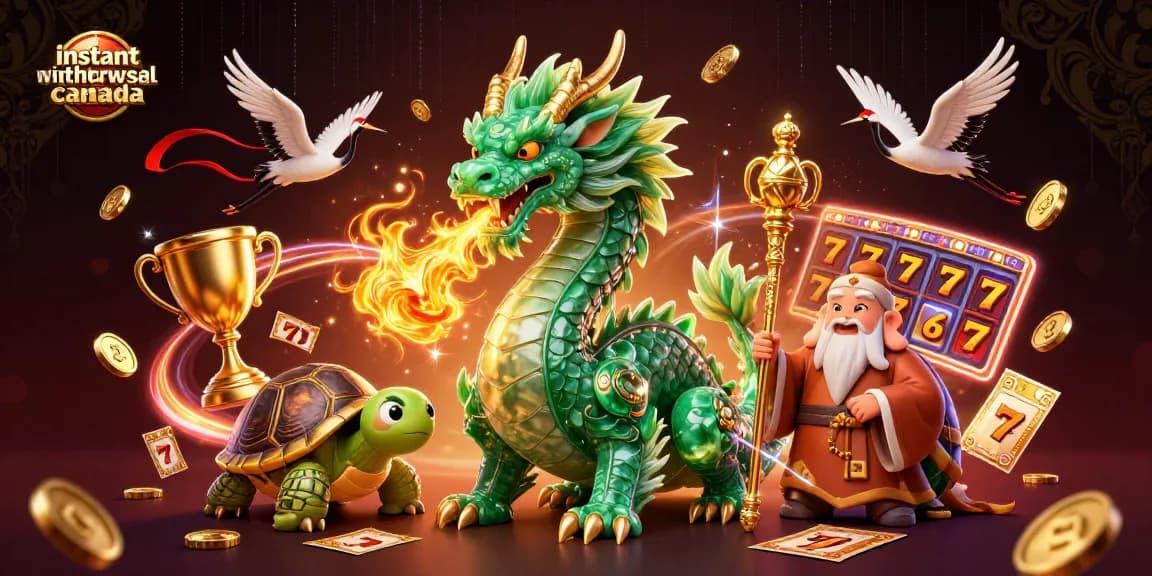 Experience the thrill of instant withdrawal casino Canada with golden dragons and dynamic casino elements.