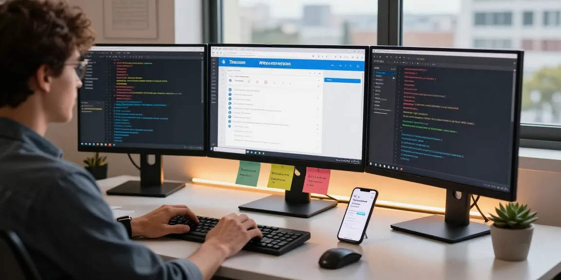 Using the Telegram Web Version on a high-resolution monitor in a modern workspace.